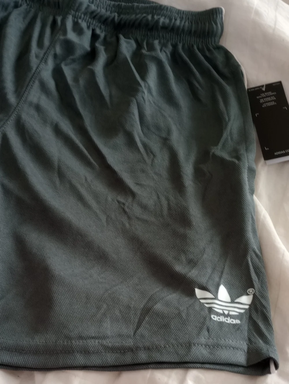 NWT ADIDAS Gray Athletic Training Shorts with Trefoil Logo